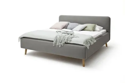 Produktbild von Meise Möbel Polsterbett Mattis - Größen und Farbe wählbar, Größe:180x200 cm, Stoffe:Stoff hellgrau