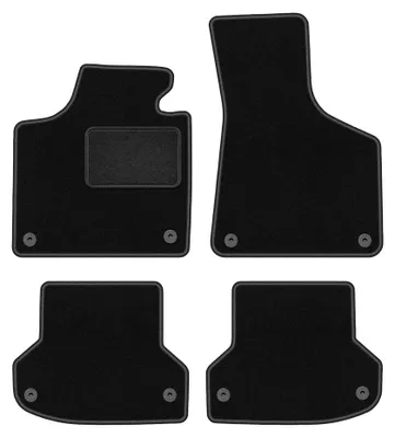 Image de Tapis de sol en moquette pour Audi A3 8P 2003-2011 (à hayon/Sportback/cabriolet) – jeu 4 pièces, noirs, sur mesure – Wielganizator LUX
