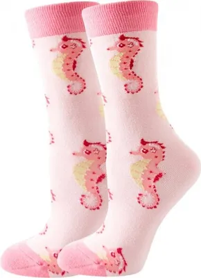 Produktbild von Musthaves -  Bunte, lustige  Uni Socken - Einheitsgröße Gr. 38 -45 - Seepferd / Seahorse
