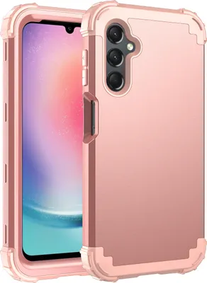 Image de Etui pour Samsung Galaxy A24 4G Hybrid 3in1 PC et TPU résistant aux chocs, étui durable Rose gold