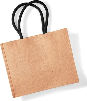 Produktbild von Westford Mill W407 | Classic Jute Shopper 42 x 33 x 19 cm - Farbe: Natural/Black - Größe: One Size