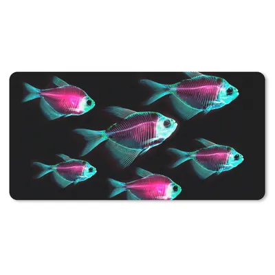 Produktbild von MuchoWow® Mauspad Mousepad Fisch - Lila - Blau 60x30 cm - Mousepads - Maus Mat - Pad - Mausunterlage - Nachhaltig