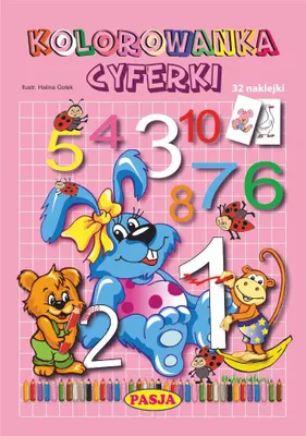 Obrázek produktu pro Kolorowanka Cyferki z naklejkami dla dzieci