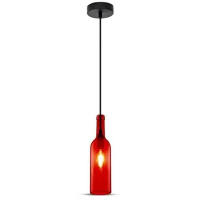 Immagine prodotto di Lampada a sospensione in vetro rosso a forma di bottiglia VT-7558