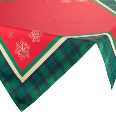 Zdjęcie produktu dla Eurofirany Obrus świąteczny 85x85 cm w kratkę zielony czerwony dekoracja