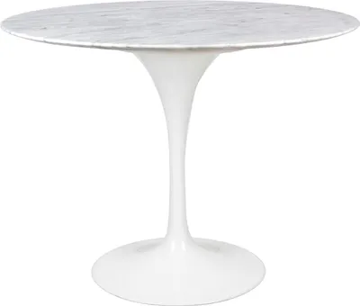Produktbild von Tisch TULIP MARBLE 100 CARRARA weiß – runde Marmorplatte, Metallgestell