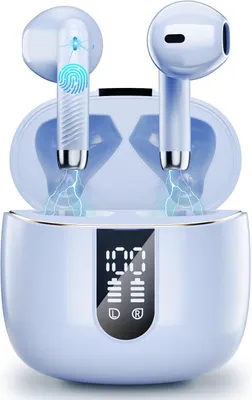 Produktbild von Bluetooth 5.3 In-Ear Kopfhörer mit 4 Mikrofonen, 48h Laufzeit, HiFi Bass Sound, ENC Noise Cancelling, IP7 wasserdicht, USB-C Ladecase