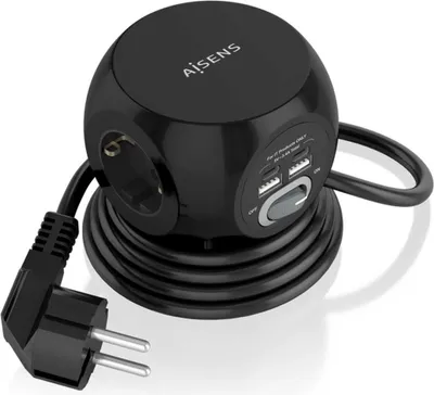 Obrázek produktu pro AISENS ASPS-2A2C05-BK, 1,4 m, Vnitřní, Typ F, Typ F, Zahnutý, 1,5 mm²