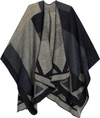 Imagen del producto de Chal poncho para mujer, chal tejido, grande, ideal para abrigarse en tiempo libre