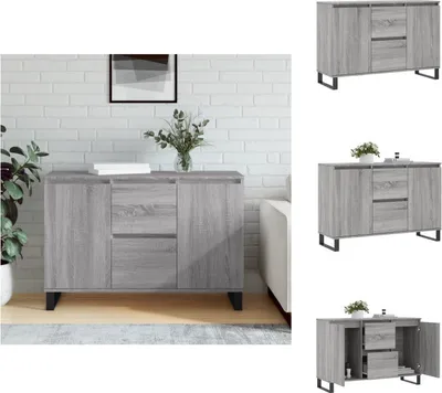 Immagine prodotto di vidaXL Credenza Grigio Sonoma 104x35x70 cm Materiale a base di legno - Credenze