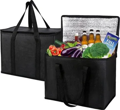 Produktbild von Wiederverwendbare schwarze Einkaufstasche für gekühlte Lebensmittel