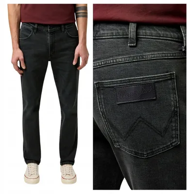 Immagine prodotto di Wrangler | Jeans Larston Slim Fit da uomo, nero/cenere, taglia W31 L34
