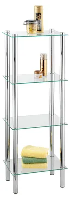 Zdjęcie produktu dla WENKO Szklana Półka YAGO Kuchnia Łazienka Kosmetyki Ręczniki Stojak Półki 40x104x30 cm