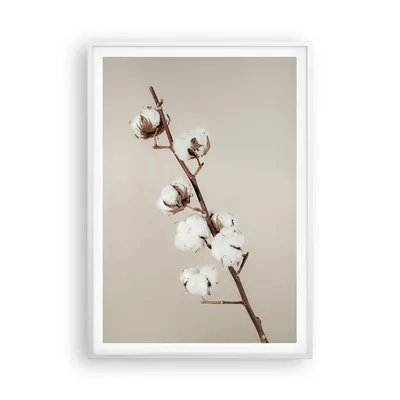 Produktbild von Gerahmtes Poster - Weißer Rahmen - Baumwolle Zweig Boho - 70x100 cm - Wand Bild - Wanddeko - Wandbilder - Kunstposter - Wandposter - Bilderrahmen - Bilder - Kunstdruck - P2WPA70x100-4730
