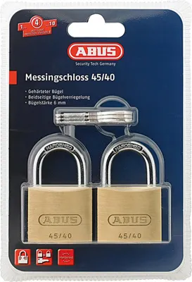 Imagen del producto de Candado de seguridad Abus, modelo 45/40 Twins Sb, tamaño: 40 mm, grosor del arco: 6,0 mm
