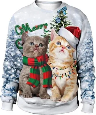 Image de ASKSA Hommes Pulls de Noël NoëlTops col rond manches longues Sweat Style Fête de Noël Pull,Argent,M