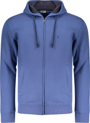 Produktbild von Herren-Blauer Reißverschluss-Hoodie mit Stickerei und Taschen