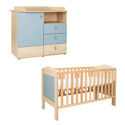 Produktbild von Babyzimmer Set Roofy 2-tlg. Wickelkommode. Babybett