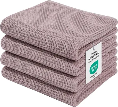 Produktbild von Moosfor Geschirrtücher 100% Baumwolle 4er Set Saugfähige Küchentücher Braun