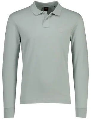 Produktbild von Boss Orange Passerby Poloshirt Silber normaler Schnitt 2 Knöpfe