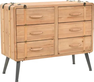 Image de Armoire à tiroirs bois de sapin massif 91x35x73 cm
