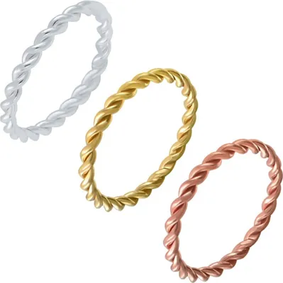 Produktbild von Ring gedreht: geflochtener Stapelring Silber 925 52 (16.5 mm Ø) Silber
