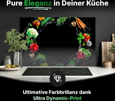 Produktbild von Spritzschutz Küchenrückwand Glas 125 x 60 cm Spritzige Gemüsesorten - RUECKWAND24