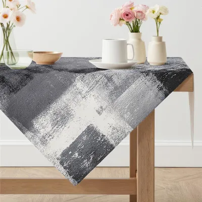 Imagen del producto de Mantel para mesa, resistente a manchas, con aspecto de lino, 100 x 100 cm, lavable, ideal para la cocina