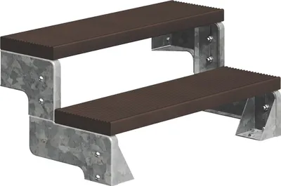 Produktbild von Dolle Außentreppe Gardentop 54-66cm Geschosshöhe mit Trimax dunkelbraun 80cm breit ohne Geländer