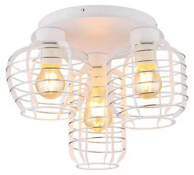 Produktbild von LED, Deckenleuchte, 3-flammig, Weiß, Metall, verchromt, E27, D 37,5 cm