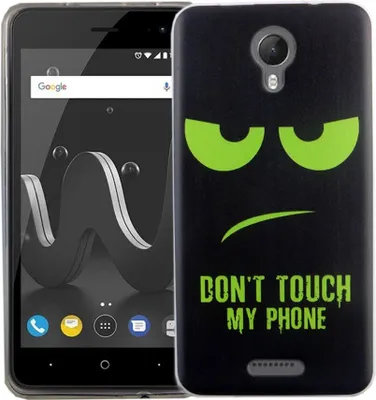 Produktbild von Handy Hülle für Wiko Jerry 2 Dont Touch My Phone Grün Smartphone Cover Bumper Schale Etuis