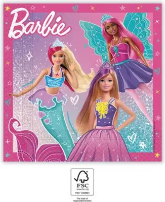 Image de Serviettes de table Barbie, 20 pièces