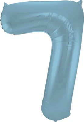 Produktbild von Folienballon Zahl 7 Pastellblau Metallic Matt 86cm
