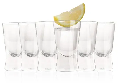 Shotgläser 25 ml, 6 Stück, Glas, dickwandig, rund, transparent