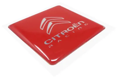 Image de Autocollant Citroën Racing logo 3D, rouge, 52 mm