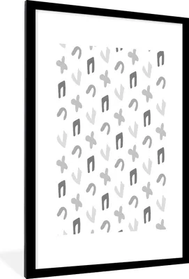 Produktbild von MuchoWow® Gerahmtes Poster Hintergrund - Formulare - Schwarz - Weiß 60x90 cm - Poster mit Schwarzem Bilderrahmen Wandposter Rahmen Foto Bilder - Dekoration - Wandposter Wohnzimmer - Hochwertig