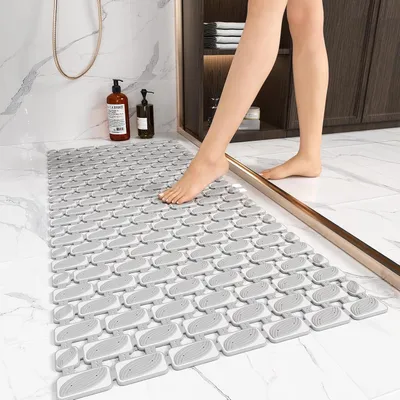 Produktbild von Große, rutschfeste und schimmelresistente Duschmatte 40 x 70 cm – Rechteckig – Grau
