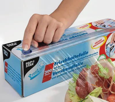 Produktbild von STARPAK Frischhaltefolie in Faltschachtel Breite 450 mm Länge 300 m transparent