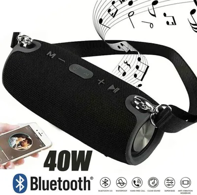 Produktbild von Wireless Bluetooth Lautsprecher MusikboxTragbarer 40W Bluetooth Box Subwoofer mit IPX7 wasserdicht, Perfekt für Zuhause, Draußen - Schwarz