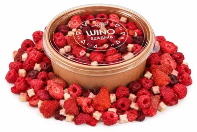 Image de Safari aux fruits lyophilisés, mélange pomme, framboise, fraise, cerise, 80 g, bol