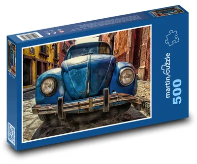 Zdjęcie produktu dla Puzzle 500 Niebieski zabytkowy samochód - martinpuzzle