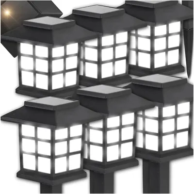 Zdjęcie produktu dla 6Szt Wbijane Lampki Do Ogrodu Lampa Solarna Ogrodowe Czujnik Led Ozdobne