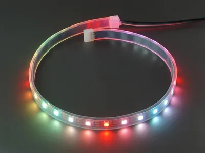 Produktbild von digitaler LED RGB NeoPixel Stripe, IP65 vergossen, 30 LEDs, schwarz, 50cm mit Kabelanschluss