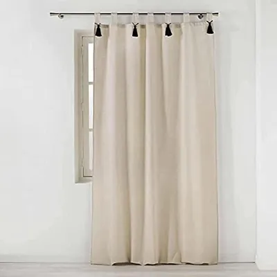 Gardinenschal mit Schlaufen, 140x240 cm, Polycotton, Natur