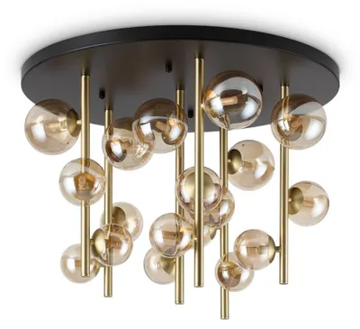 Produktbild von Zeitgenössische Deckenleuchte Perlage Metall Schwarz 18 Lichter G9 15W 3000K Ip20