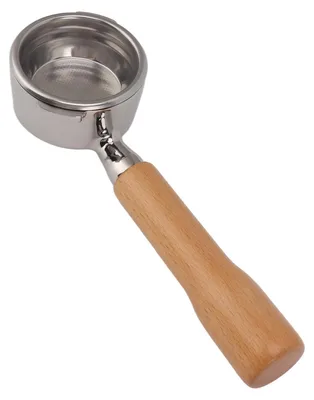Obrázok produktu pre 58 mm sitko bez dna s 2 uškami, rukoväť z masívneho dreva, káva pre GAGGIA BABY CLASSIC C1, farba buk