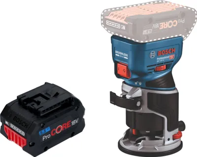 Produktbild von Bosch GKF 18V-8 Professional Akku Kantenfräse 18 V 8,0 mm Brushless + 1x ProCORE Akku 5,5 Ah - ohne Ladegerät