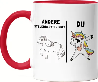 Produktbild von Andere Steuerberaterinnen Du Tasse Rot Steuerberaterin Einhorn Kollegin Abschiedsgeschenk Rente Ruhestand