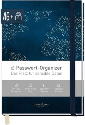 Produktbild von Passwort-Organizer / A6+ / World Wide / Häfft-Verlag