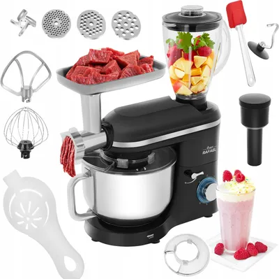 Produktbild von Planeten-Küchenroboter Mixer Maschine Schwarz Puls 2500W!